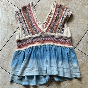 Pilcro Multicolor Boho Knit Blouse